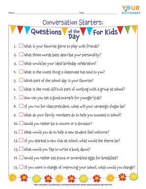 71 Questions of the Day for Kids They'll Get Excited About | YourDictionary