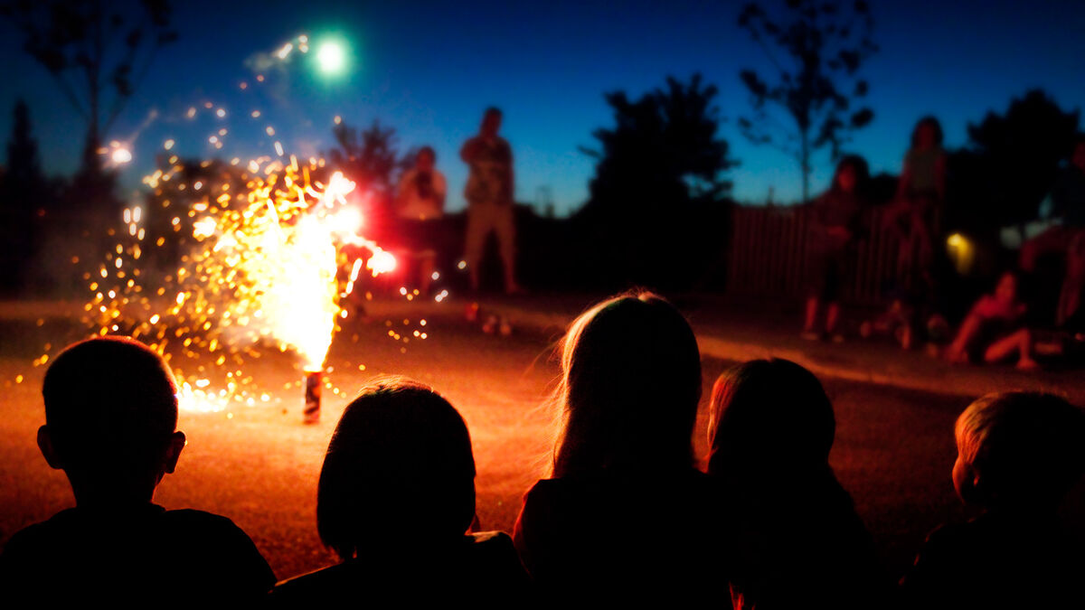 watching a fireworks display