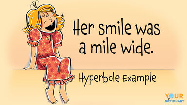 hyperbole example for kids showing mile wide smile