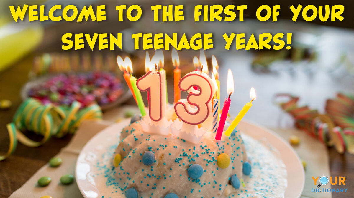 Beautiful Blue Happy Birthday Cake with Silver Number 13 on a Blue  Background. Top View, Vertical Stock Image - Image of view, adolescence:  263358433