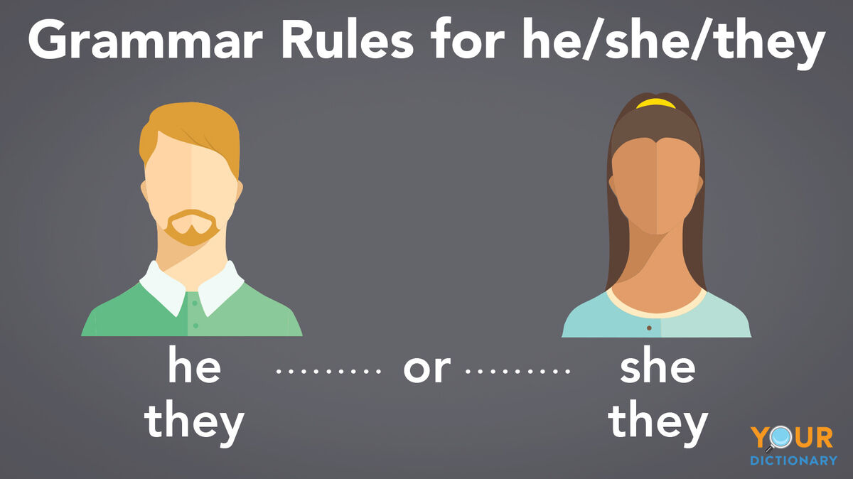 grammar rules for he/she/they