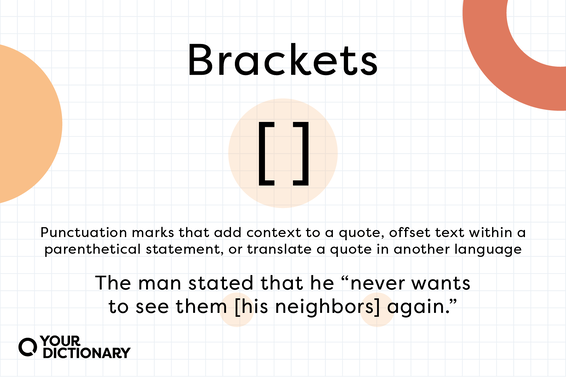 definition of bracket symbol with example sentence from the article