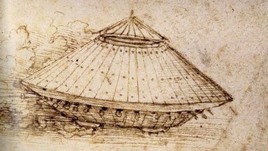 multi cannon gunship invention leonardo da vinci