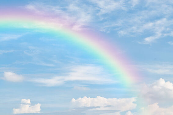 Rainbow in a blue sky as examples of symbolism in poetry