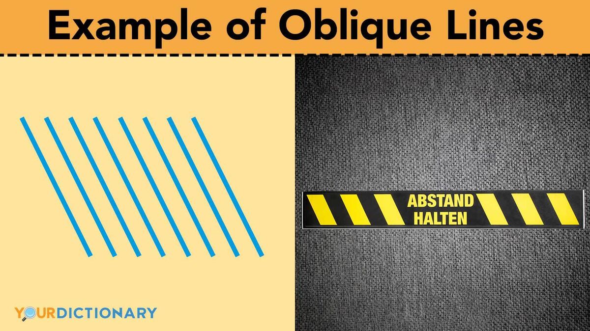 example of oblique lines stand here floor sign