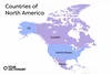 labeled countries on North America map