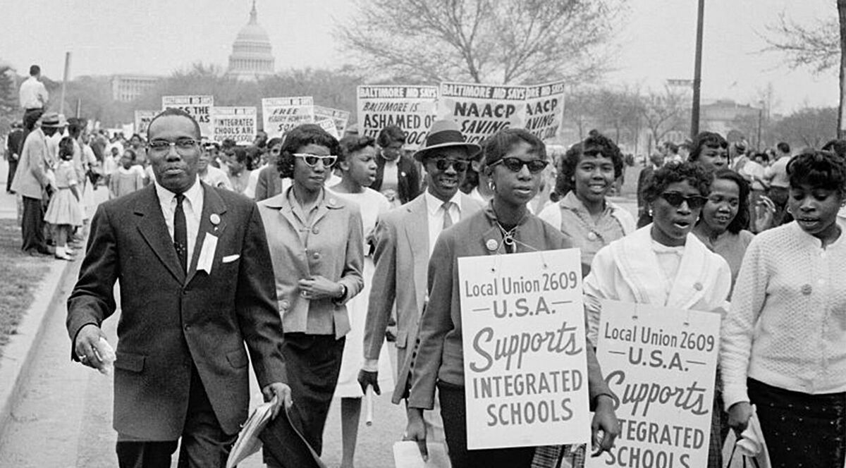 Group of People Demonstrating on Behalf of School Integration 1959