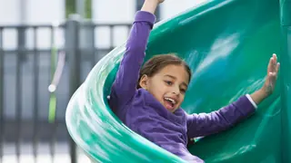 girl on slide example sliding friction activity
