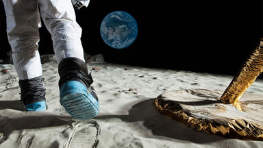 astronaut walking on moon