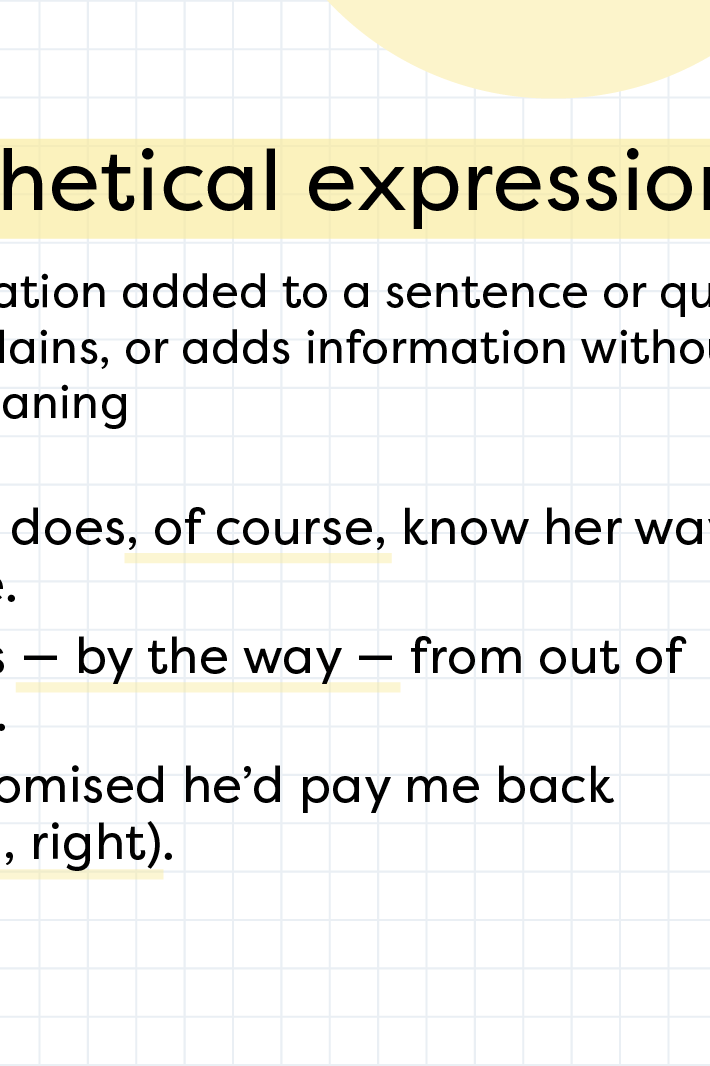 What Is A Parenthetical Expression In Grammar