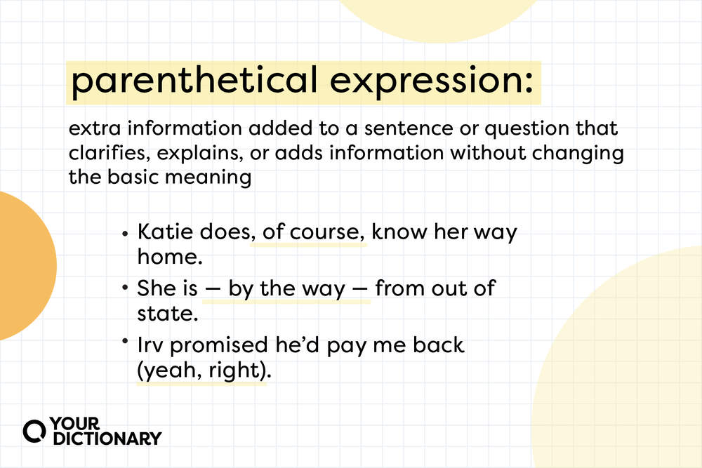 What Is Parenthetical Expression And Examples