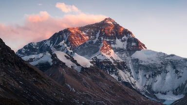 Mt Everest north face from the Rongbuk Monastery China
