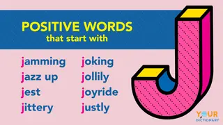 Positive J words examples