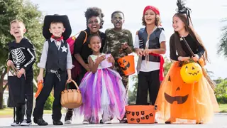 group of children halloween