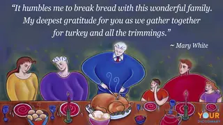 thanksgiving saying meal turkey family