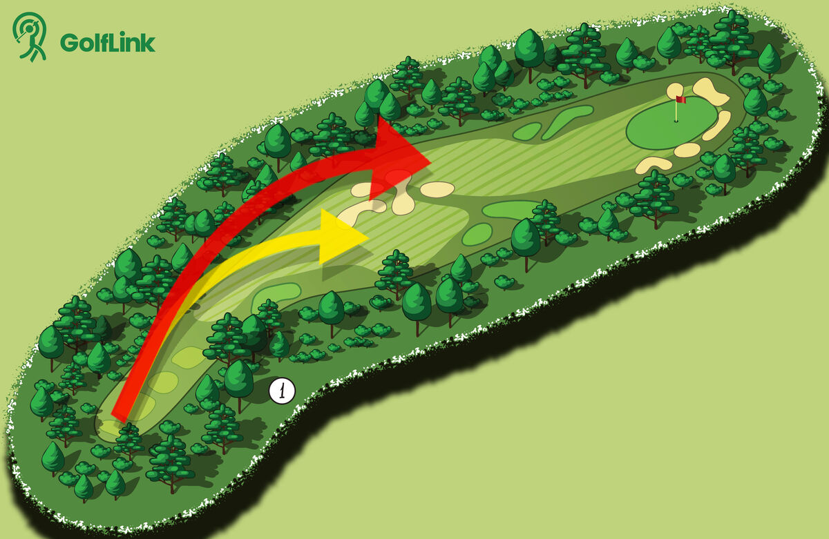 Illustration of golf distances in 1998 and 2005