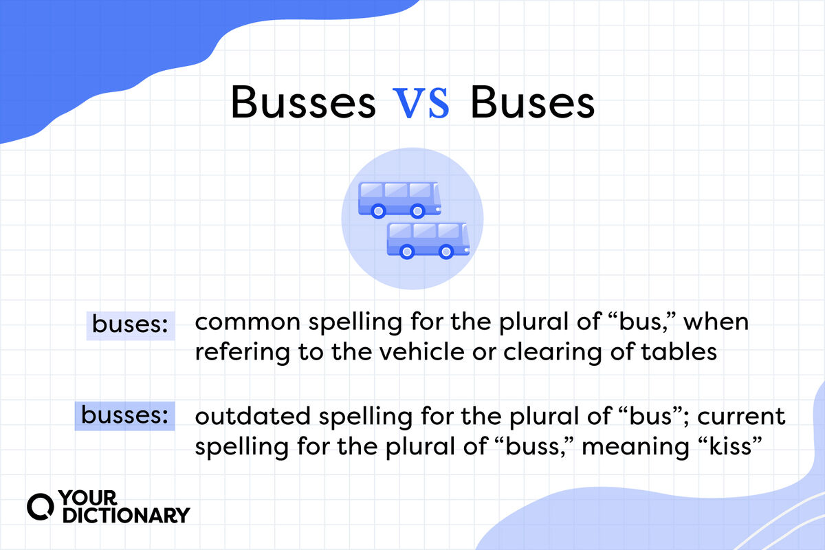 meanings of "buses" and "busses" from the article