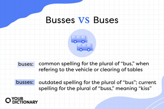 meanings of "buses" and "busses" from the article