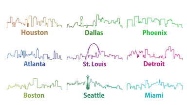 Large cities in the United States
