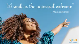 Smiling woman as Welcome Quote