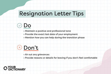 three resignation letter tips with two tips for what not to do, all from the article