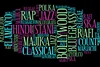 Word cloud of types of music around world