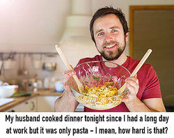 Husband cooking dinner as negative thinking examples