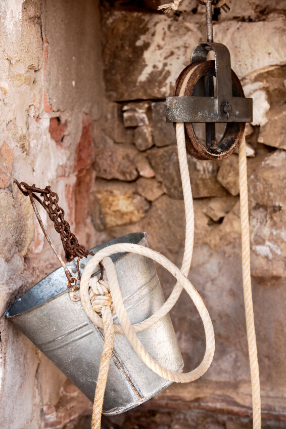 Bucket on a pulley system