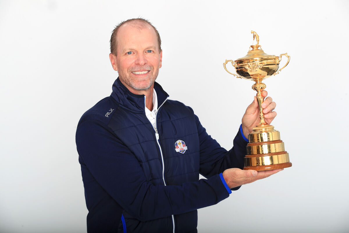 Steve Stricker poses with the Ryder Cup