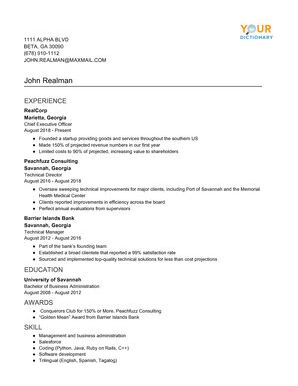 format of resume writing class 12