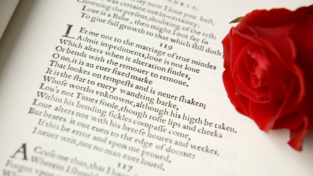 A sonnet with a red rose as sonnet examples