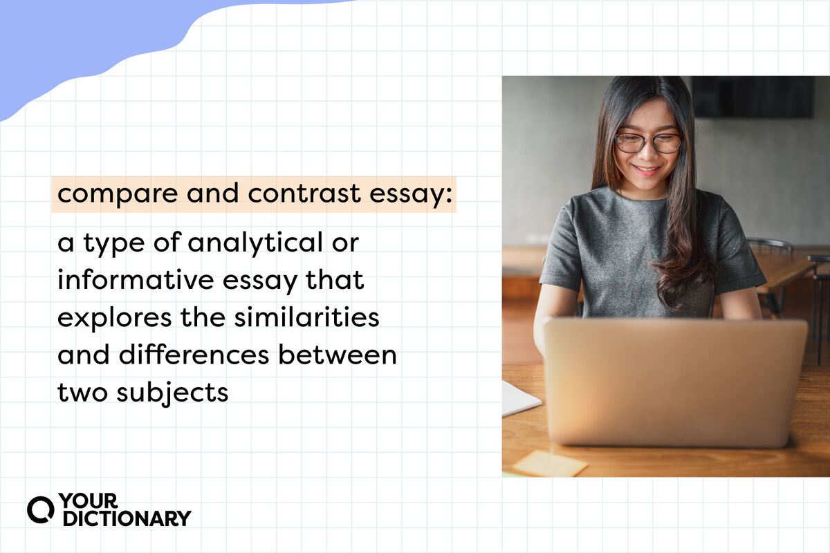 definition of "compare and contrast essay" from the article