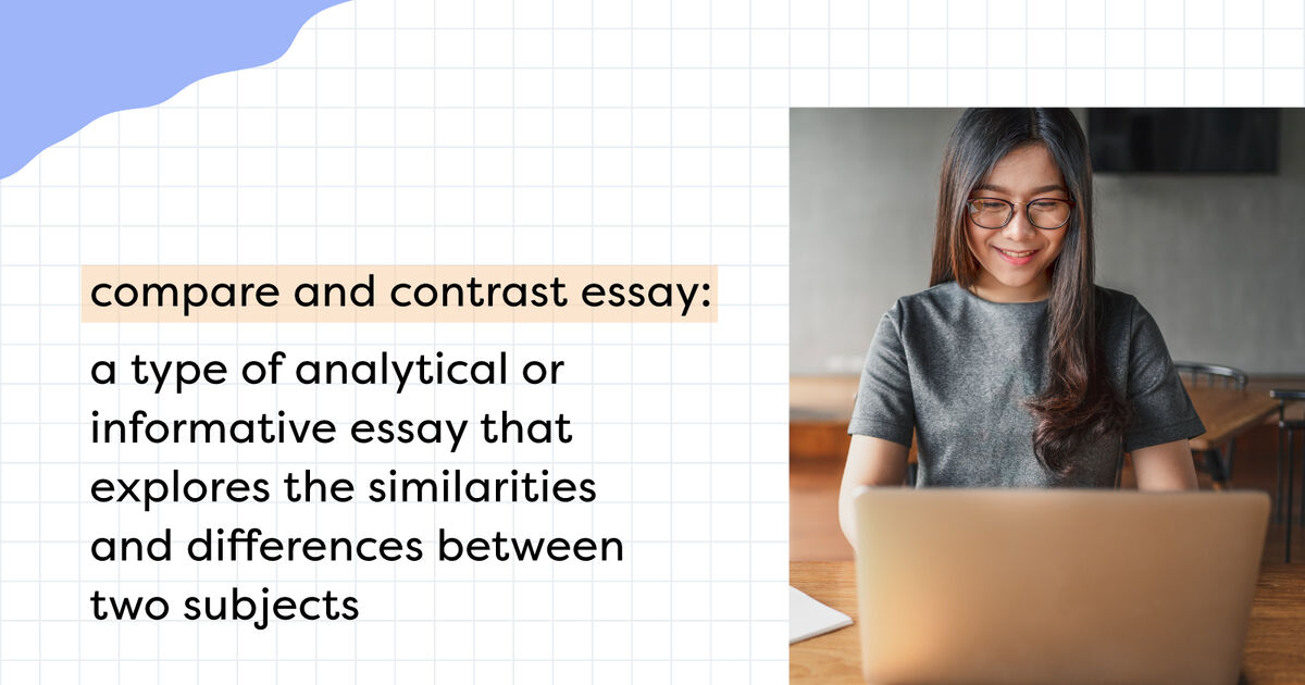 in the compare and contrast essay what does compare mean