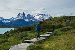 Man hiking in the Andes as syntax in writing examples