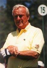 Arnold Palmer concentrating in close-up shot