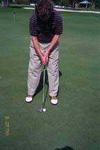 Top-angle shot of stance and grip