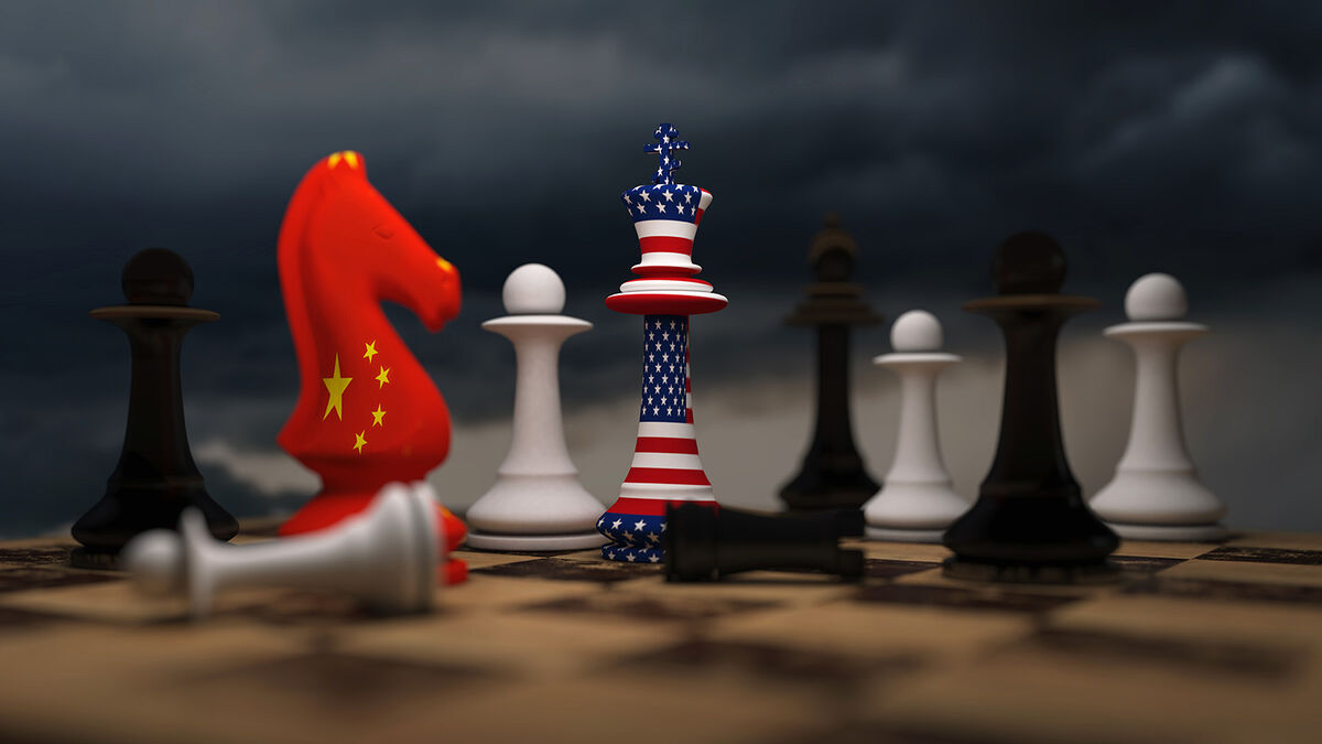 economic sanctions China and US chess pieces
