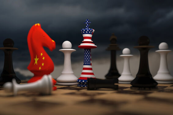 economic sanctions China and US chess pieces