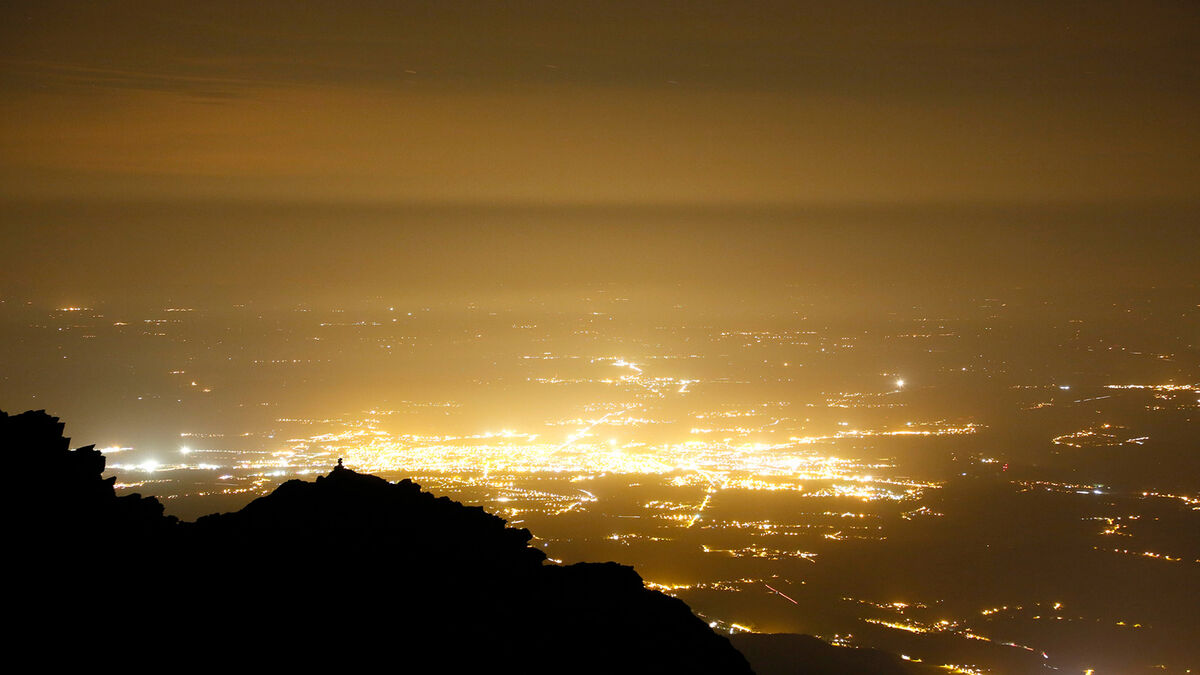 light pollution from city