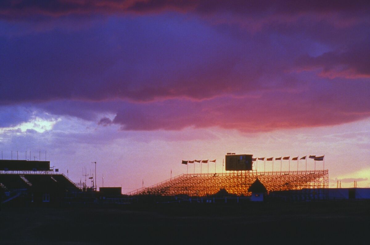 twilight view of the stands at Royal St George's