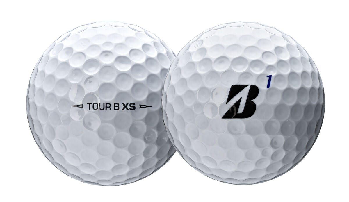 Closeup of Bridgestone Tour B XS golf ball