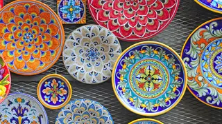 Italian folk art pottery bowls
