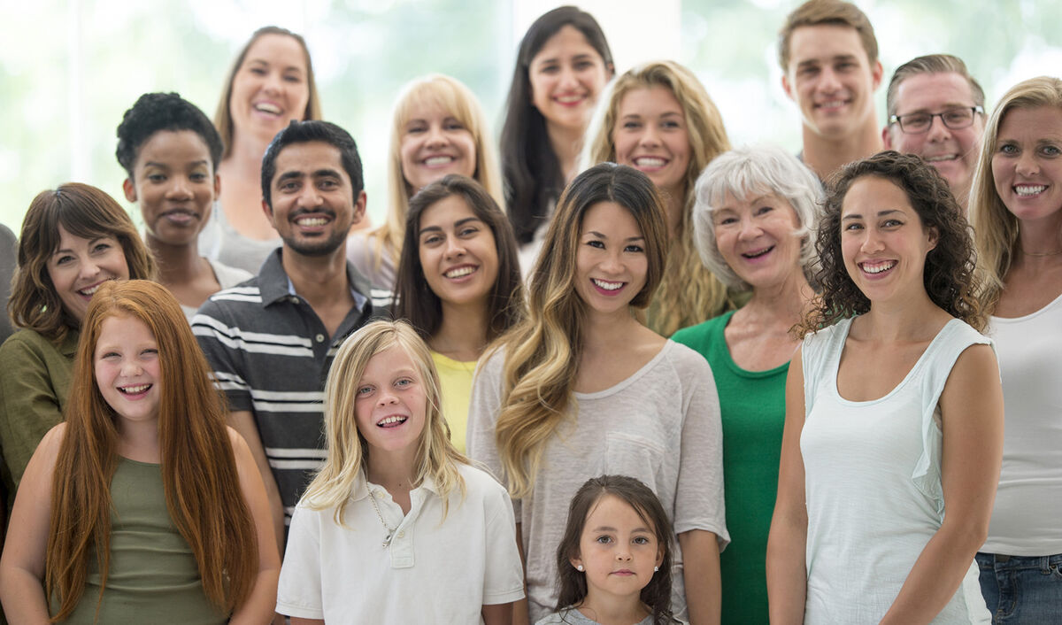 Large multigenerational family portrait