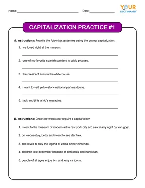 Capitalization Practice #1