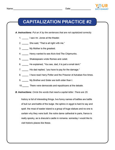 Capitalization Practice #2