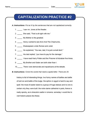 Capitalization Practice #2