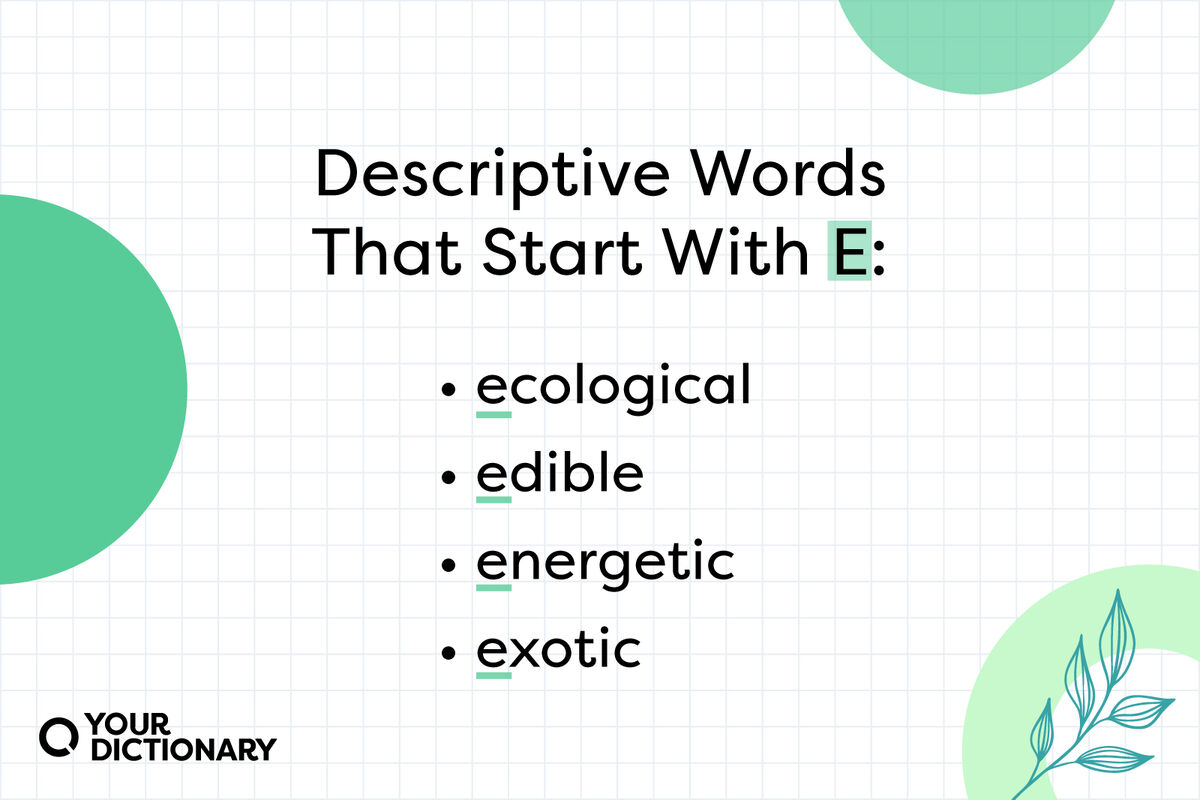 70+ Descriptive Words That Start With E