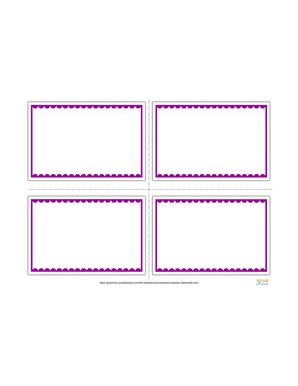 purple and white flashcards
