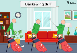 practicing backswing at home