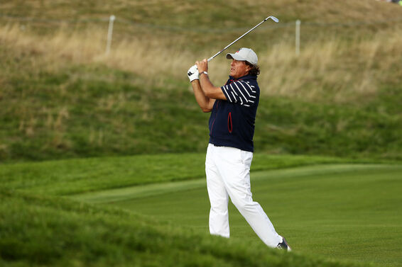 Phil Mickelson playing at Ryder Cup